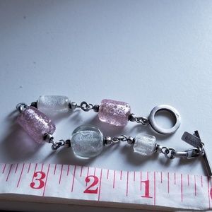 💗💗Glass Artisan Stamped 925 Silver Bracelet💗💗
